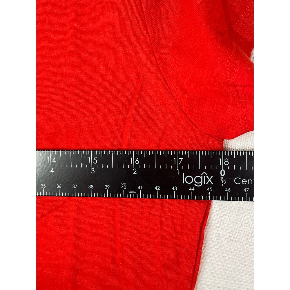 Rue 21 V-neck rhinestone embellished T-shirt in red, size XL juniors, EUC - Picture 5 of 7